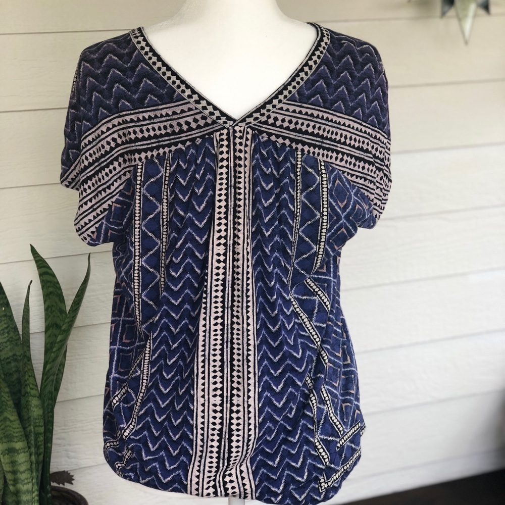 Lucky Brand - Aztec Pattern Button Down Top - Picture 3 of 3
